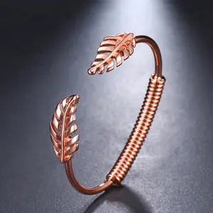 Großhandel Frauen Hochzeit Braut offenes Armband Roségold Manschette Armreif