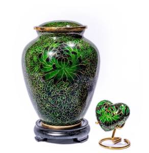 Belle et intemporelle urne de crémation blanche pour adultes pour les cendres humaines-Cette grande urne élégante en émail nacré et nickel I - Product Image 5