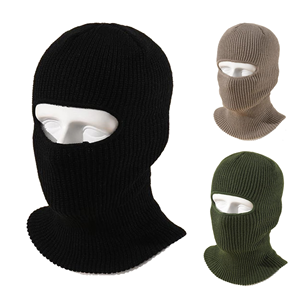 Cagoule tricotée unisexe de haute qualité 100% polyester imperméable Masque de ski d'hiver chaud à trou unique Design Y2K Style personnalisable - Product Image 1