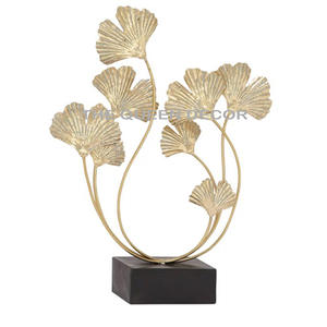 El último estilo elegante Acero inoxidable Metal Forma única Oro Antiguo Acabado Escultura decorativa Organizador de escritorio - Product Image 5