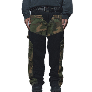 Venta caliente pantalones Cargo personalizados para hombres seis bolsillos múltiples cordón gimnasio Fitness pantalones de chándal Casual Streetwear ligero oscuro - Product Image 3