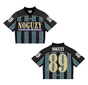 Street Style Custom Sublimation Print Retro Oversize Boxy <b>T</b>- <b>Shirt</b> Quick Dry Cropped <b>T</b> <b>Shirt</b> Men Mesh Football Jersey - Product Image 2