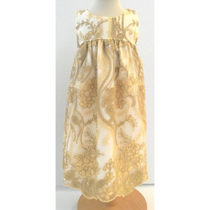 Tela Decorativa Bordada con Encaje Dorado - Product Image 1