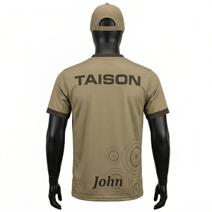 Maillot de tir à l'arc en polyester interlock premium 180 GSM, kaki brun, panneaux contrastants, logo personnalisé par sublimation - Product Image 1