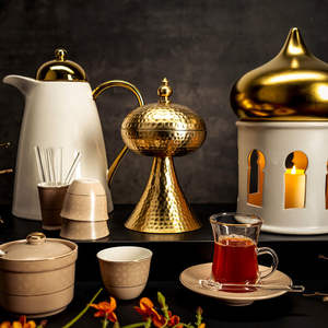 Cuencos de dátiles y nueces de chocolate dorado y plateado de acero inoxidable de calidad fina esmaltada - Product Image 1