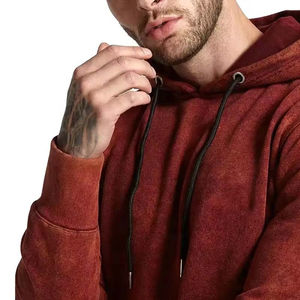 Conjuntos de chándal de ropa informal ecológica para hombres de peso pesado, Sudadera con capucha, pantalones lavados con ácido, ajustados, chándal más grueso OEM - Product Image 5