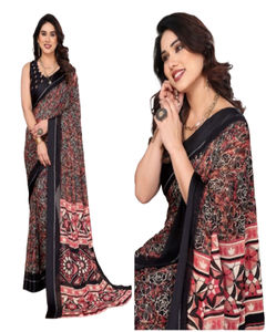 New Heavy Silk KOTA DORIYA Printed Saree Cotton Leaf Digital Print BRASSO Effect Perfectly Matched Formal Blouse for Parties - Product Image 1