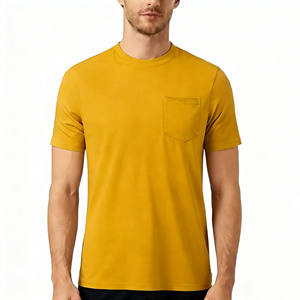 T-shirt pour homme à col rond, de haute qualité, confortable, avec logo personnalisé et poche - Product Image 4