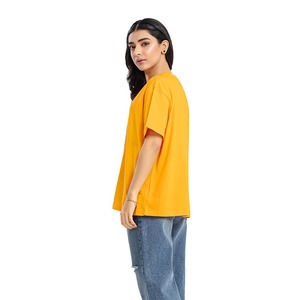 Camiseta informal de gran tamaño con estampado de pantalla HD de Color naranja para mujer, Camiseta estampada de algodón 100% transpirable para todas las estaciones para mujer - Product Image 5