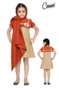 Uniforme islámico para niñas, Material de grado superior, con bufanda, color personalizado, precio más bajo, a la venta - Product Image 3