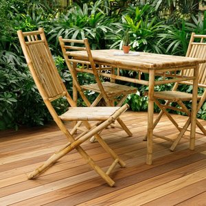 Chaise pliante en bambou faite à la main, mobilier en bambou écologique pour patio extérieur et jardin, commandes en gros - Product Image 1