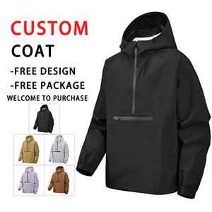 Coupe-vent imperméable avec demi-fermeture éclair Fabrication OEM Logo personnalisé pour entraînement sportif Veste courte pour hommes - Product Image 6