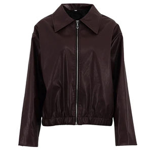 Veste de moto pour femme sur mesure OEM, qualité supérieure, cuir véritable et satin, coupe-vent, respirante, col montant, nouveau design tendance - Product Image 4
