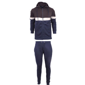 Conjunto de chándal para hombre sólido de invierno al por mayor, Sudadera con capucha de lana, pantalones para correr, ropa deportiva informal, 100% de algodón, transpirable, a prueba de viento, para hombre, para correr - Product Image 1