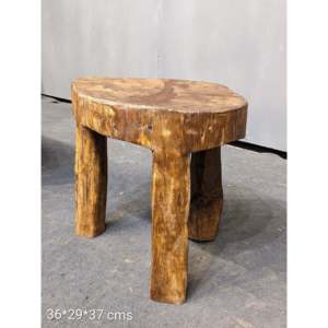 Naga Solid Wood <b>Side</b> <b>Table</b> Handmade Classic Antiqued <b>Rustic</b> Design for Living Room Bedroom Hotel or Villa Use - Product Image 6