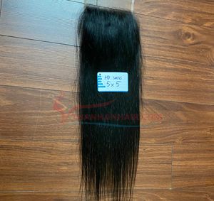 Cierre de encaje suizo HD recto natural 5x5 Cabello humano vietnamita virgen crudo Proveedores al por mayor - Product Image 2