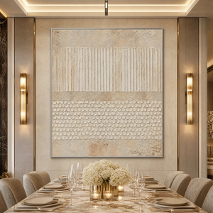 Textured Wabi Sabi Abstract Wall Art Beige Cream Tones Metal <b>Frame</b> <b>Canvas</b> Indoor Decor Contemporary Style - Product Image 5