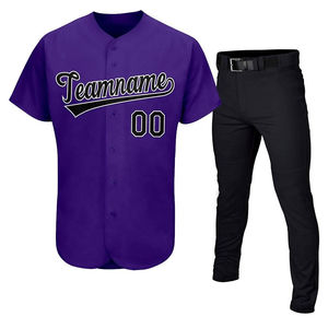 Maillots de baseball personnalisés pour hommes Vêtements de sport bon marché avec uniforme de baseball cousu de haute qualité à rayures de l'équipe - Product Image 6