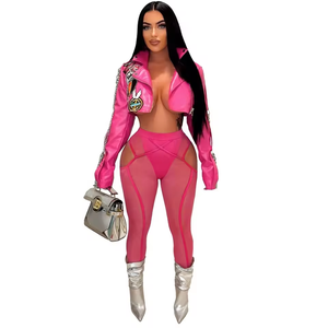 Chaqueta de Cuero Corta Bordada de Moda para Mujer, Estilo Motociclista Europeo y Americano 2026 - Product Image 3