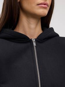Ensemble sweat à capuche zippé décontracté et jogging personnalisé de grande taille survêtement deux pièces à épaules tombantes noir pour femmes entraînement de gymnastique et vêtements de rue - Product Image 4