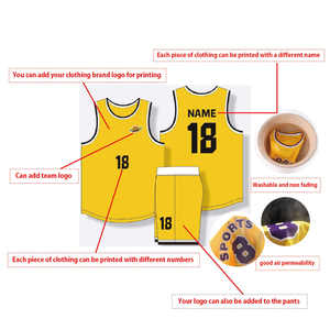 Maillot de basket-ball respirant personnalisé avec impression numérique OEM, ensemble uniforme de basket-ball au design personnalisé, nouveau modèle - Product Image 3