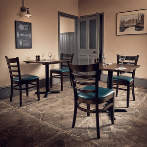 เก้าอี้รับประทานอาหารไม้เนื้อแข็งที่ทันสมัยพร้อมที่นั่งหุ้มเบาะหนัง PU เก้าอี้ร้านอาหารคาเฟ่ที่ทนทานการออกแบบเฟอร์นิเจอร์ไม้แบบคลาสสิก - Product Image 6