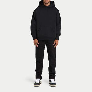 เสื้อฮู้ดสวมหัวผ้าฝ้าย100% มีฮู้ดพิมพ์โลโก้ DTG โอเวอร์ไซส์เสื้อมีฮู้ดผ้าฟลีซเปล่าใช้ได้ทั้งชายและหญิง - Product Image 4