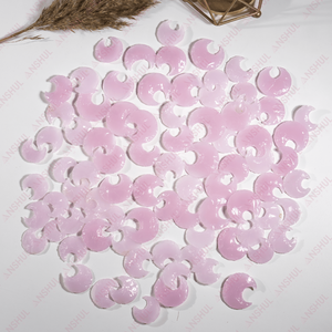 Punta de Flecha de Cuarzo Rosa Natural Pulido Tallado en Forma de Luna, Piedra Preciosa Ecológica de Cristal Curativo para Decoración del Hogar - Product Image 1