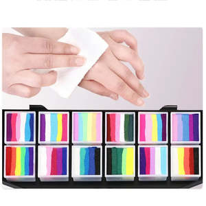 Palette de maquillage arc-en-ciel 12 couleurs, fournitures de peinture corporelle - Product Image 4
