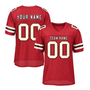 บริการ OEM เสื้อฟุตบอลอเมริกันคลาสสิกแบบระบายอากาศได้ดี ไซส์ใหญ่พิเศษ ผลิตแบบ Sublimated ขายส่ง ผ้า Spandex/Polyester สำหรับฤดูร้อน แห้งเร็ว รับผลิตตามแบบ - Product Image 6