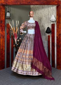 ผ้าไหมซาตินพิมพ์ badhani จากนักออกแบบล่าสุด - Product Image 3