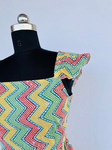 Robe longue en coton imprimé de fleurs pour femmes-Robe longue décontractée indienne pour l'été et le printemps - Product Image 5