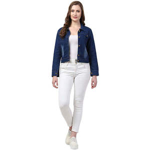 denim <b>jacket</b> High Quality Women's Denim <b>Jackets</b> Long Sleeve <b>Ladies</b> <b>Crop</b> Jeans <b>Jackets</b> for Sale OEM Serviced Customized 2026 - Product Image 3