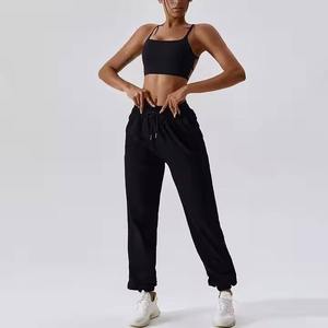 Nouvel arrivage de pantalons de survêtement décontractés pour femmes de haute qualité pantalons de survêtement de course de fitness d'hiver avec jogger frontal plat - Product Image 4