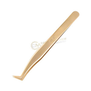 Pince à épiler volume en acier inoxydable de haute qualité avec pointes courbes et carrées pour extension de faux cils, vente en gros - Product Image 3