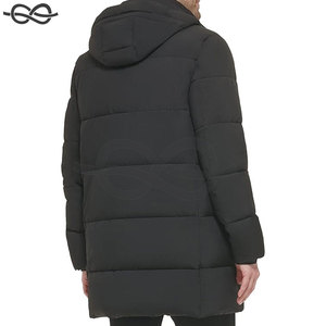 Manteau d'hiver décontracté pour hommes longue veste bouffante extensible col montant résistant à l'eau léger chaud Design élégant capuche réglable - Product Image 3