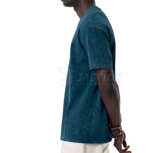 Nuevos adultos, venta al por mayor, precio barato, Camisetas estampadas para hombres, ajuste holgado, 100% algodón, camisetas transpirables de lavado ácido más vendidas - Product Image 3