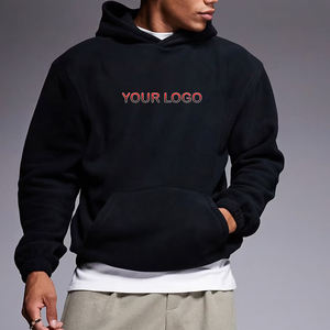 OEM/ODM de alta calidad 100% de algodón polar de talla grande Boxy Fit sudaderas con capucha logotipo bordado personalizado gota hombro Sudadera con capucha y sudadera - Product Image 1