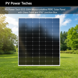 Panneau solaire monocristallin PERC PV Power Tech ECO 330H avec façade en verre et boîtier de jonction IP67 - Product Image 3