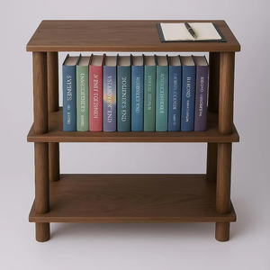 Modern Solid Oak Round <b>Nightstand</b> Handmade Wooden Storage Eco-Friendly Scandinavian Minimalist Furniture for Bedroom Living Room - Product Image 1