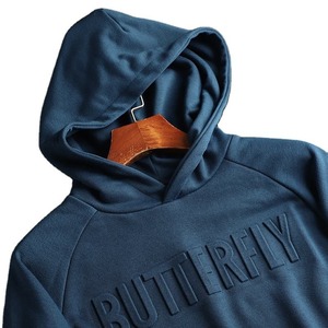 Hombre y Femalev3d sudaderas con capucha en relieve 100% algodón Punto de contraste pesca borde crudo Sudadera con capucha sin cuerda - Product Image 5