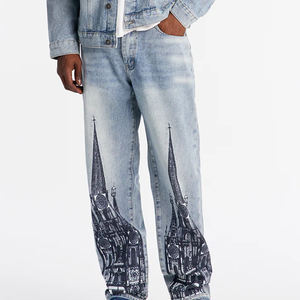 Pantalones Vaqueros de Moda Urbana, Último Modelo, 100% Algodón, Transpirables, Precio Bajo, al por Mayor, Mejor Precio, Logotipo Personalizado, Mezclilla para Hombre - Product Image 2