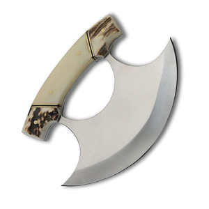 Couteau Ulu artisanal de qualité supérieure pour chefs, couteau Ulu avec lame en acier inoxydable extra-affûtée, couteau Ulu de cuisine avec poignée antidérapante - Product Image 4