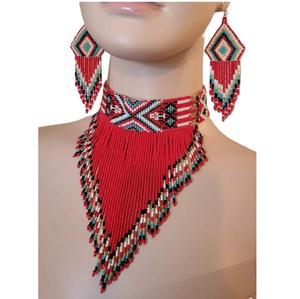 Collier ras du cou de perles de rocaille personnalisé avec un design unique fait à la main Collier ras du cou de perles de mode avec multicolore - Product Image 5