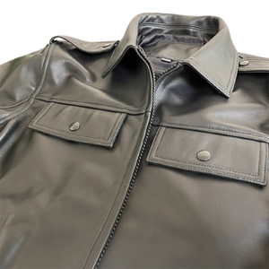 Veste d'hiver en cuir de vache noir originale à la vente chaude Style uni pour hommes Vente en gros Faible MOQ 100% Haute qualité Veste de moto - Product Image 5