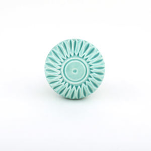 Tirador de cajón y gabinete pastel suave con pomo de cerámica azul Tiffany silenciado - Product Image 1