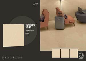 Azulejos de pared de porcelana brillante 1000x1000 | Baldosas de gran formato Premium 100x100 | Colección moderna y elegante de exportación duradera - Product Image 3