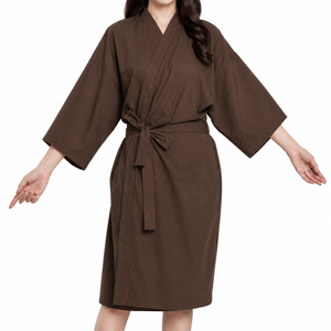 Cape de coiffure blanche style kimono avec manches pour salon et spa, imperméable et anti-décoloration, pour coiffeur et barbier, logo personnalisé - Product Image 5