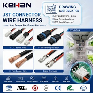 JST ZH PH EH XH 어댑터 전자 커넥터 2/3/4/5/6 핀 와이어 하네스 1.0-2.54mm 피치 베어 구리 도체 IP68 등급 - Product Image 1