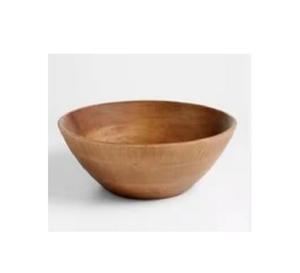 Bol de service en bois avec poignées en feuille de métal Décoration de table pour la maison et le restaurant Fruits et salade - Product Image 6